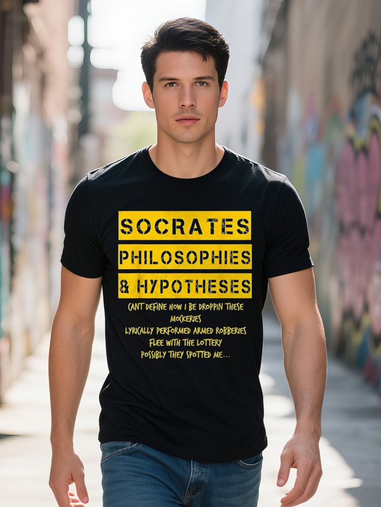 Men Round Neck Comfortable and Breathable HIP HOP JUNKIE Classic Golden Age s Hip Hop Rap Music Creative Pattern