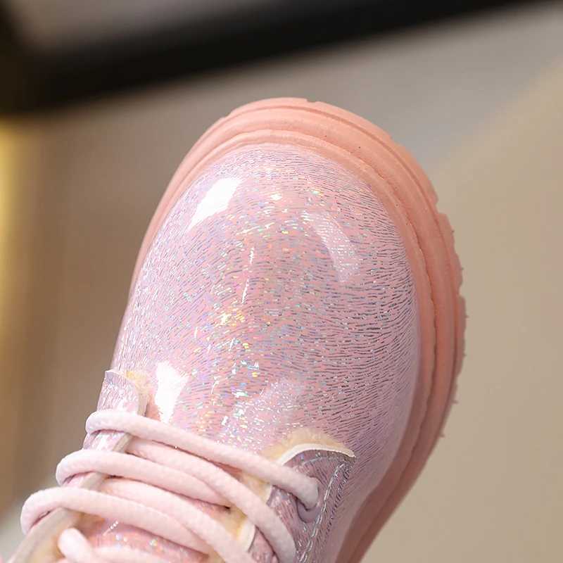 Toddler Winter Kids Boots Glitter Chunky Zipper Non-slip Children Short Boot Ankle-high Unisex Trendy 21-30 Boys Girls Shoes XJ250812