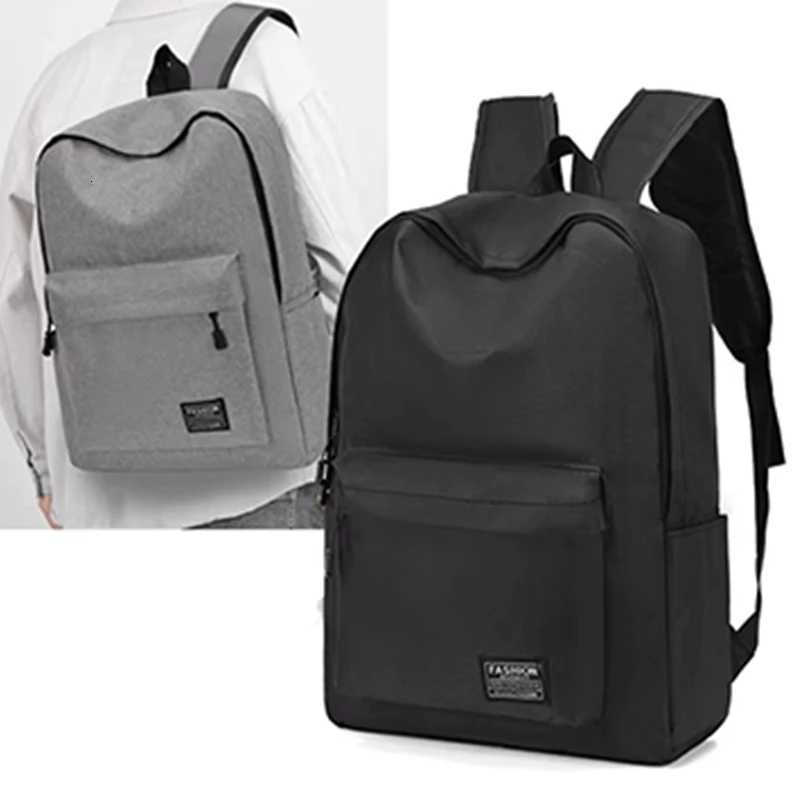 Mens backpack made of nylon suitable for school business trips and single or double shoulder carrying - solid color design W250812