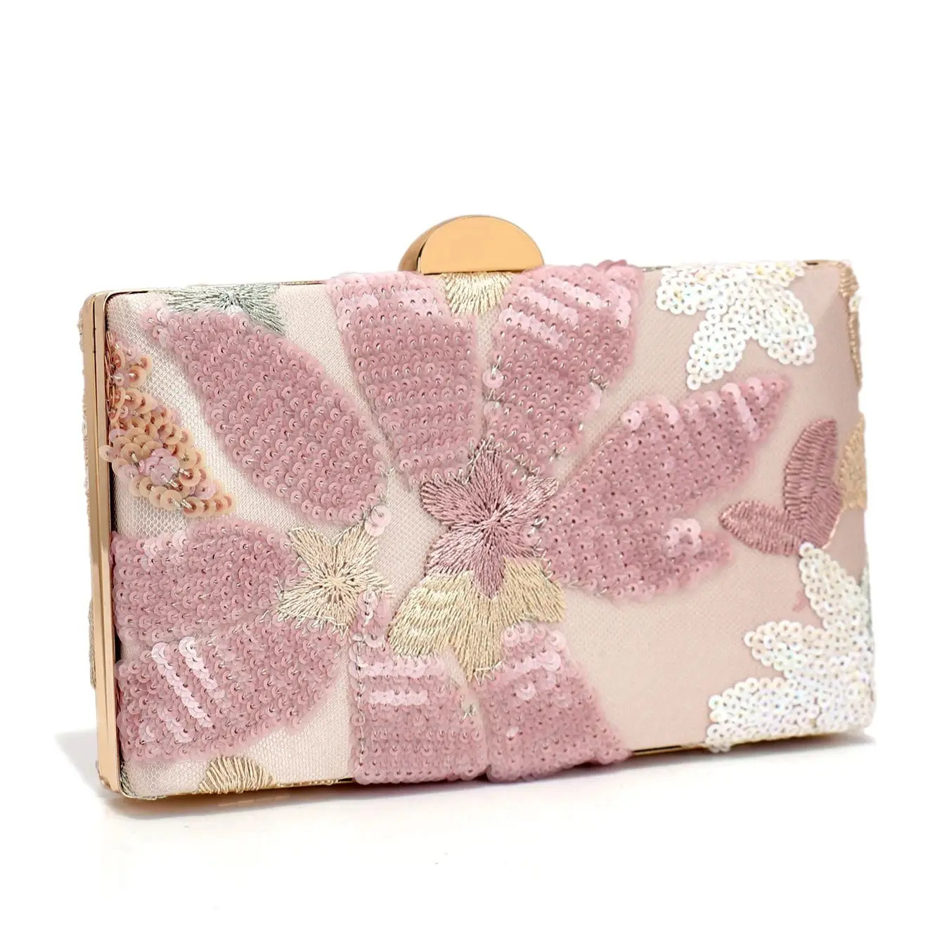 Random Pattern Womens Floral Pattern Clutch Bag Fashion Retro Sequin Embroidery Floral Chain Evening Bag Mini Box Bag For Par 250809