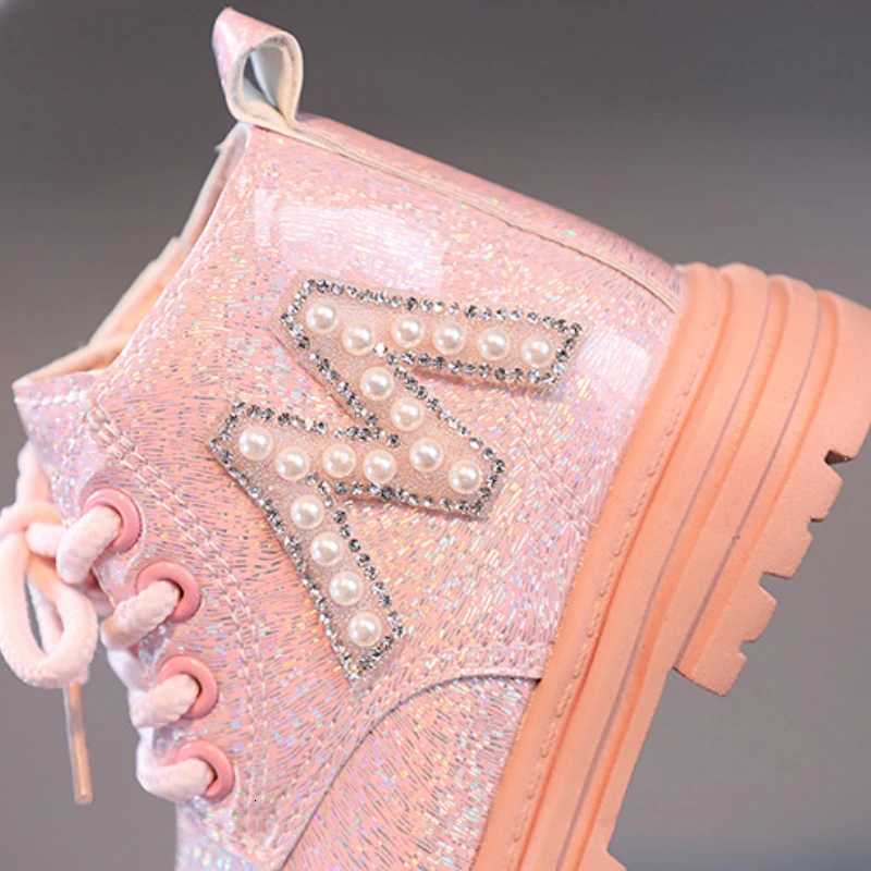 Boot Girl Short Boot New Autumn Winter Shiny Pearls Single Boot Fashion Boy Ankle Boot Pink White Black Boot Kid Shoe Girl Shoes XJ250812