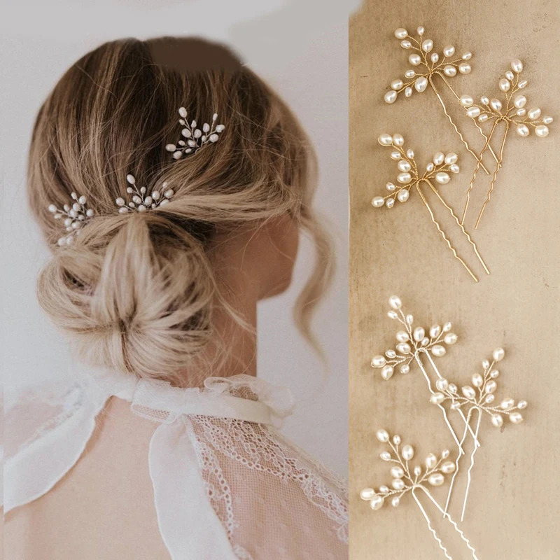 Silver Gold Color Handmade Simple Bride Hair Pin Pearl Vine Hairpin For Women Wedding Party Cute Accessories 250804