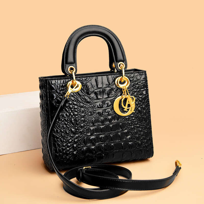 2023 Autumn Winter Women's Crocodile Pattern Princess Diana Ladies Handbag Shoulder Crossbody Bag