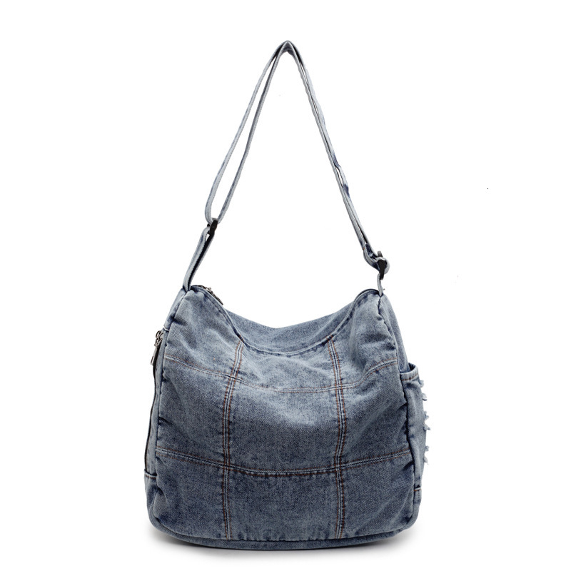 Denim New Fashion Versatile Casual Single Shoulder Crossbody Lightweight Large Capacity Tote Bag