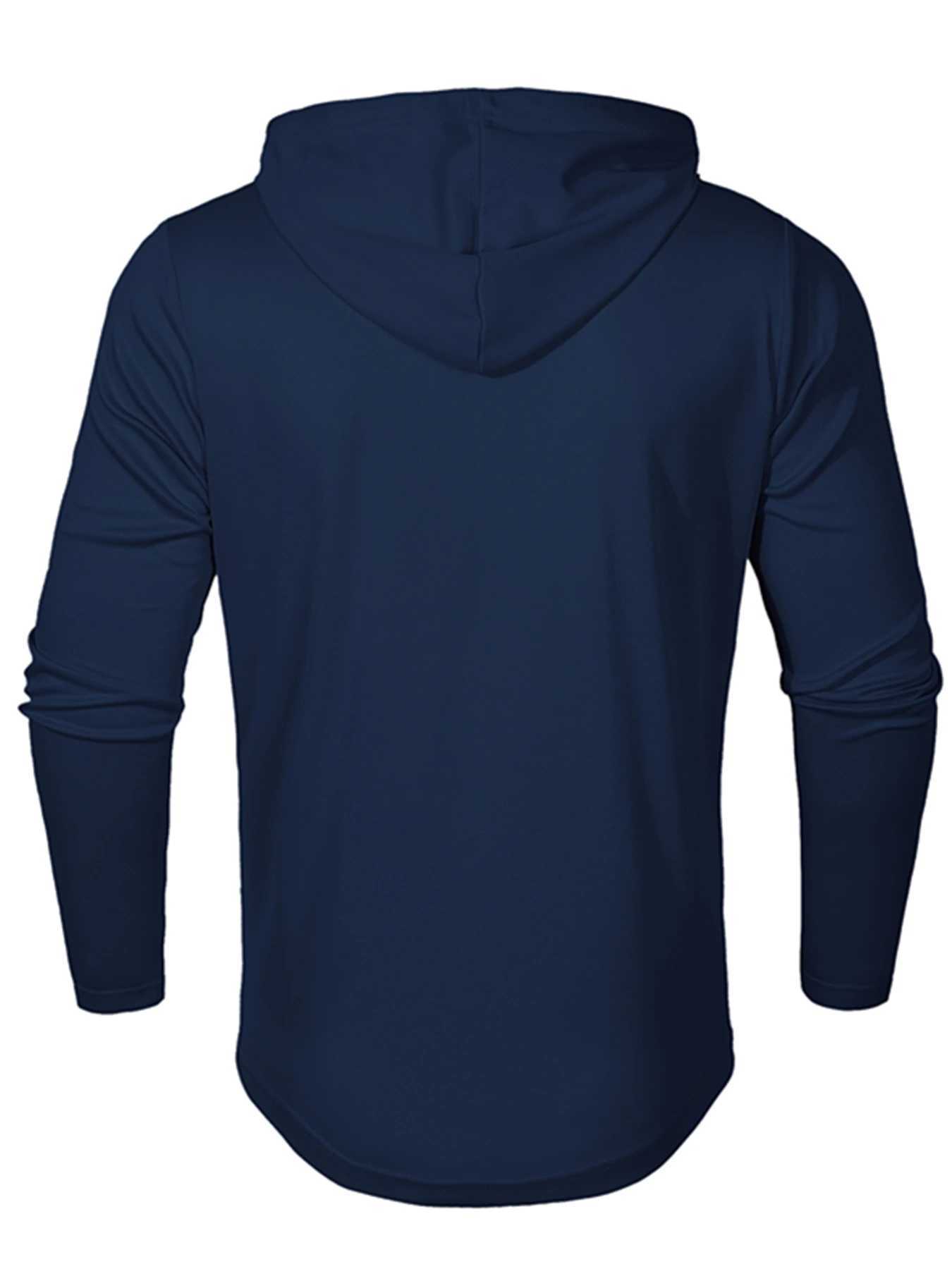 Mens Outdoor Sports Hoodies Men Slim Fit Long Sleeved Drawstring Hooded T Shirt Breathability Casual Sweatshirts Hoodie Tee Y250811