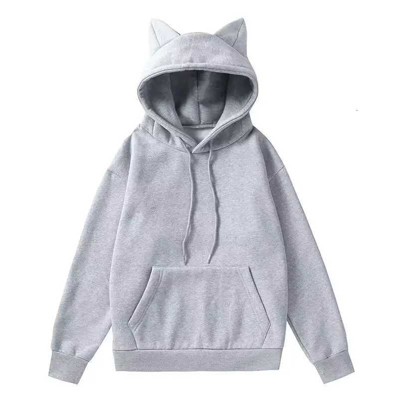 2024 Spring Autumn Mens Hoodiees Hip Hop Fashion Harajuku Solid Sweatshirt Men Casual Men Clothing Funny Ear Hoodies Men Y250811