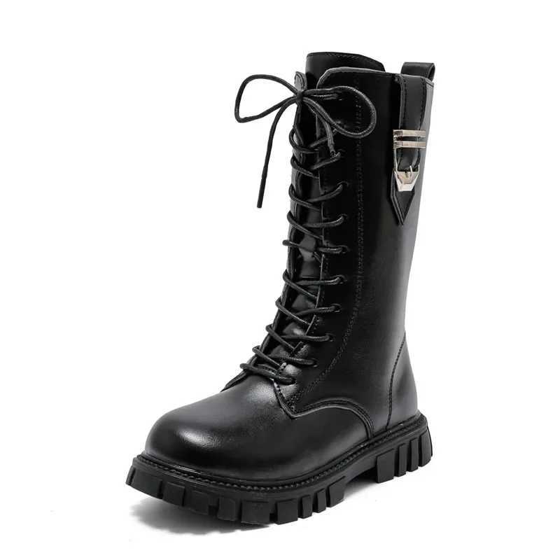 Zip Kids Knee High Non-Slip Plush Long Snow Boots for Girls High Leather Boots Winter Fashion Sports Boots Princess Shoes XJ250812