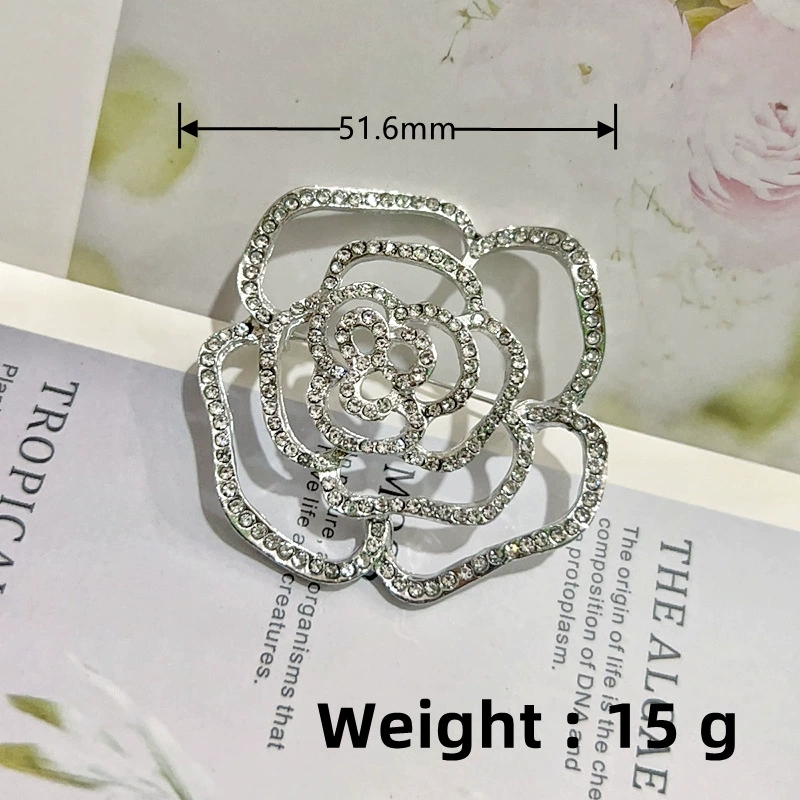 High-end sunflower brooch women's fashion coat, brooch pearl pin women's fixed clothes, camellia suit button pin