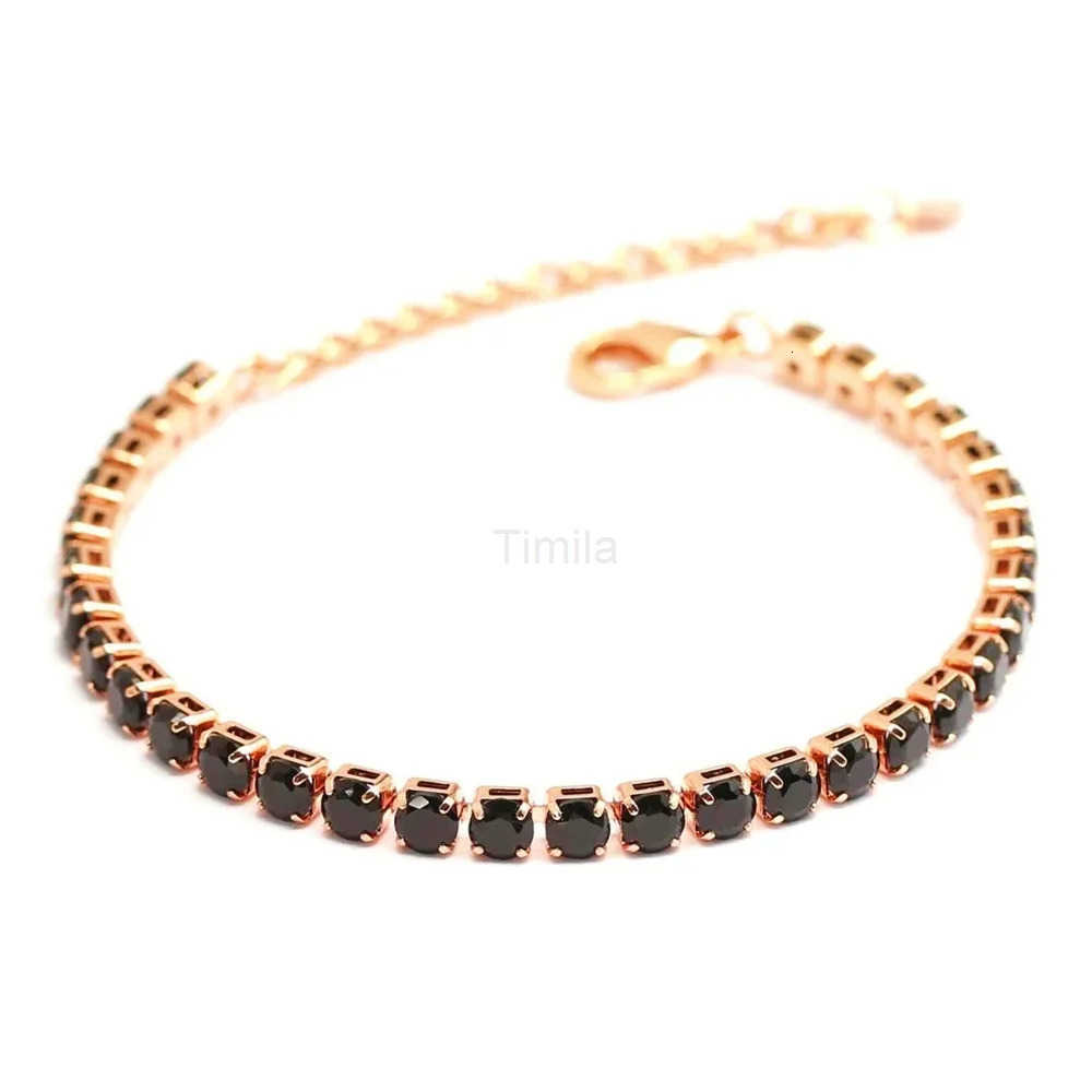 Classic Punk Stainless Steel Link Chain Charm Bracelet Men Gold Black Silver Color Zircon Tennis Bracelet For Women Jewelry Gift U250812