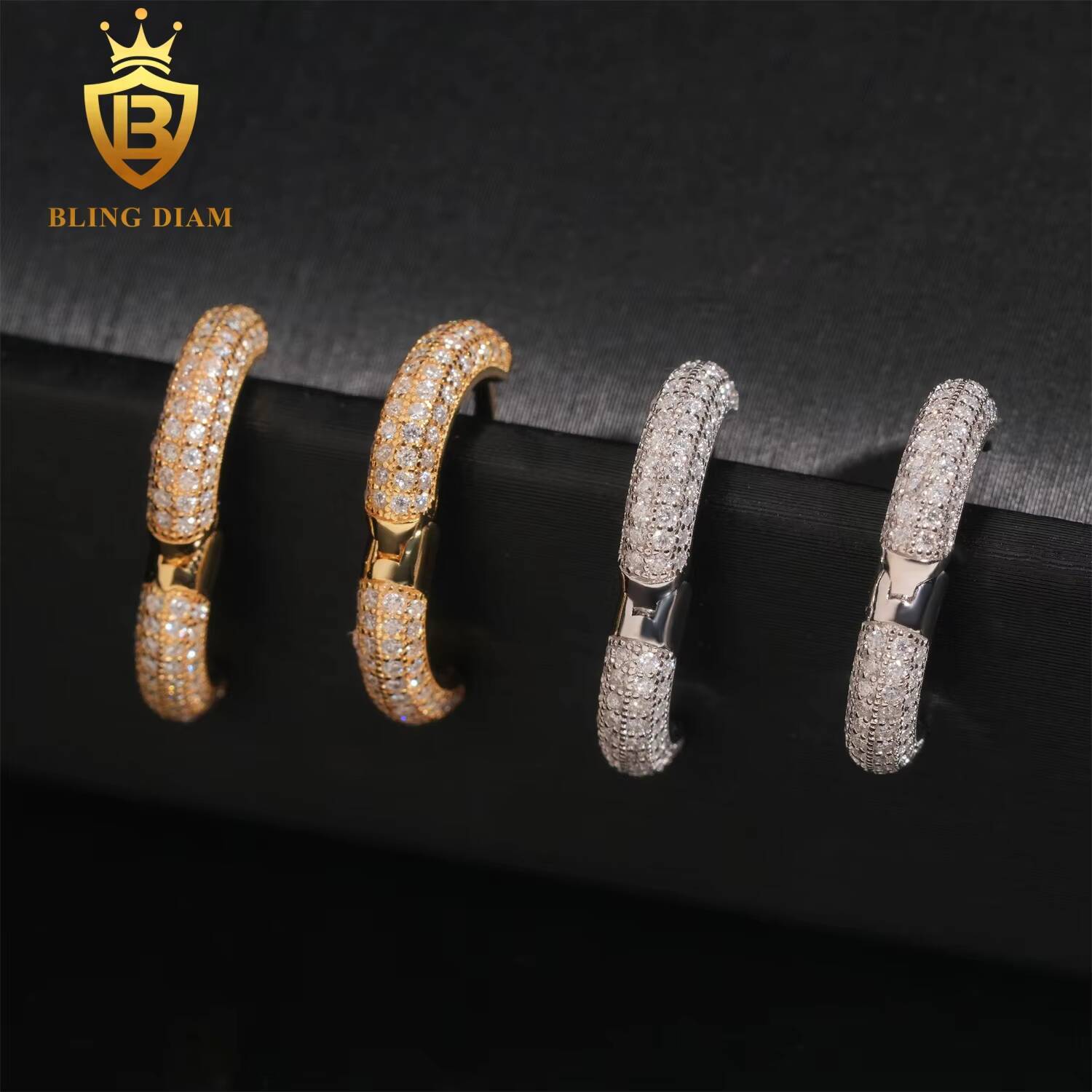 Pass Diamond Tester Stud Earrings Gold Plated 925 Sterling Silver Hoop Earrings Moissanite Men Women Earrings