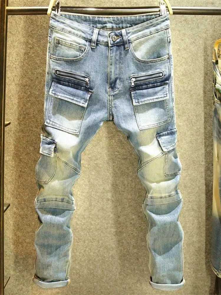 Spring and Autumn New Trend Retro Straight Leg Multi-Pocket Denim Pants Mens Loose Comfortable Breathable High-Quality Jeans X250812
