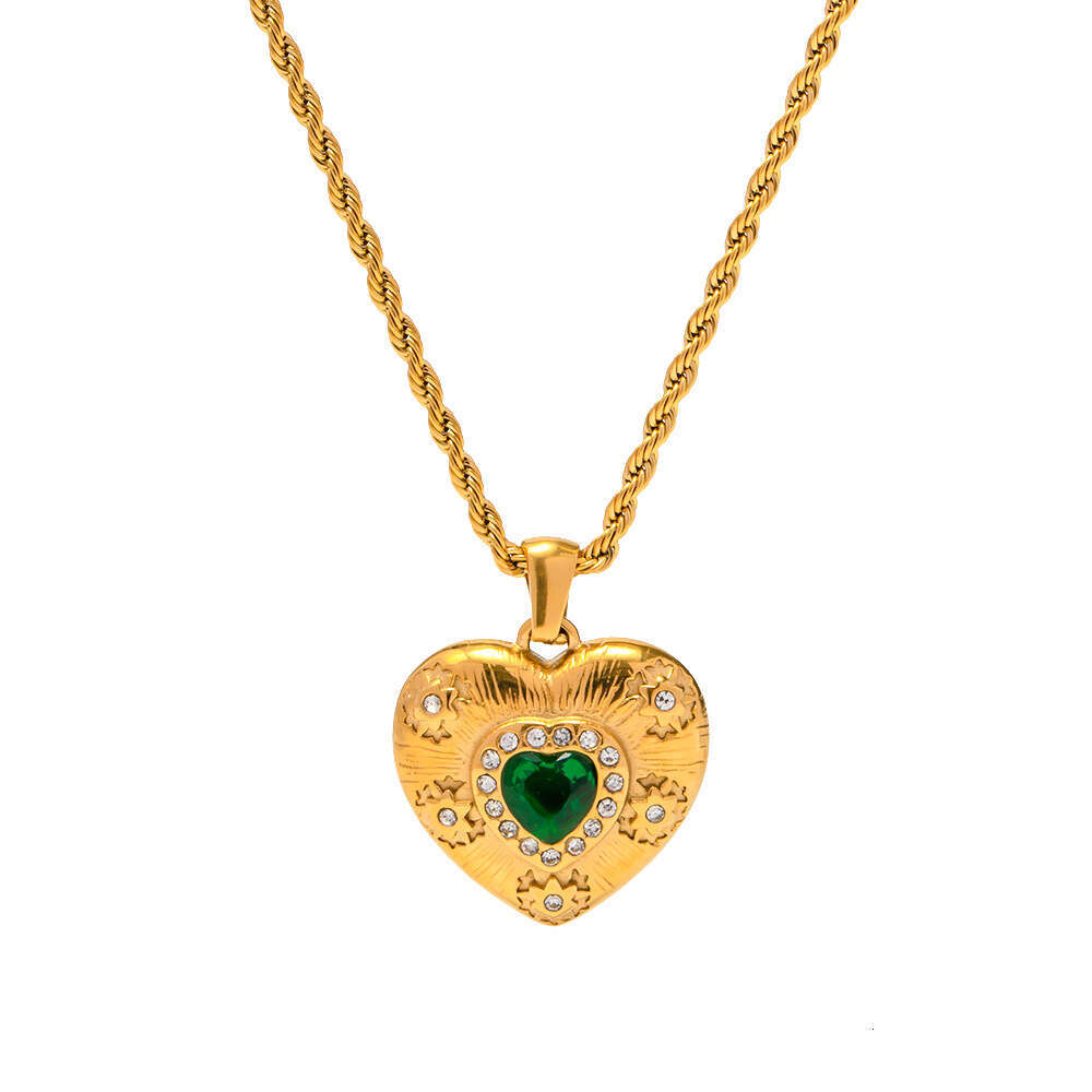 Gold Stainless Zircon Necklace Vintage Heart Designer Pendant Titanium Designer Steel Non-Fad Jewelry Jewelry for Women