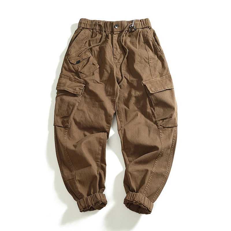 Multi-Pocket Cargo Casual Pants Mens Heavy Thick Elastic Woven Old Washed Loose Fashion Harlan Leg Pants X250812