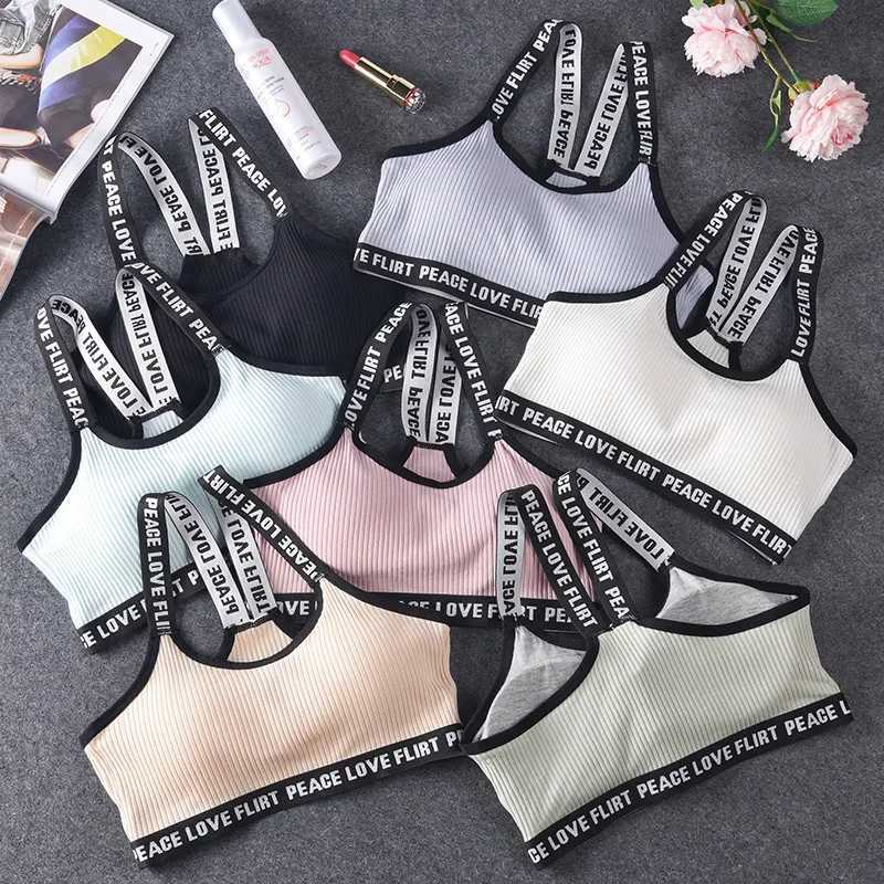 Women Letter Sports Bra Top Push Up Fitness Running Bra Underwear Solid Cotton Sport Tops Female Gym Wear Sportswear Sexy Bar Z250812