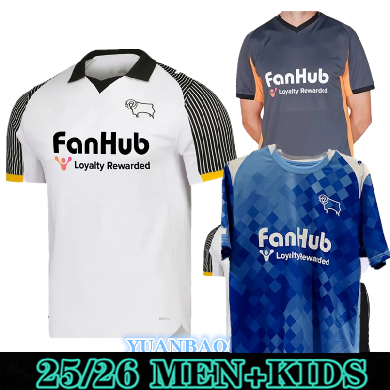25 26 Derbyshire soccer jerseys 2025 2026 Derby County THIRD camisetas de futbol Rooney MARRIOTT AWRENCE jersey WAGHORN DOWE PATERSON football kids kit 16-4XL