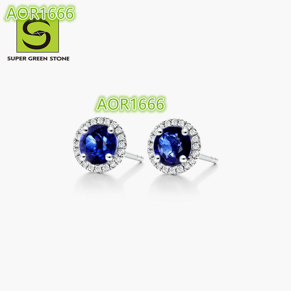 SuperGS SGSE039 Symbolic Gift Fine Synthetic Wholesale Jewelry Round 14k 18k Gold Stud Diamond Earrings for Girls for Birthday