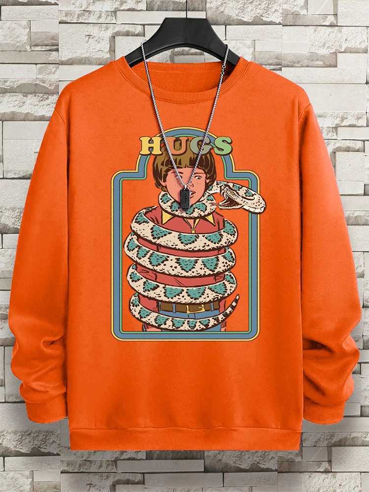 The Intimate Embrace Of Venomous Snakes Hoody Man Creativity Loose Hoodies Vintage O-Neck Sweatshirt Oversized Loose Clothing Y250811