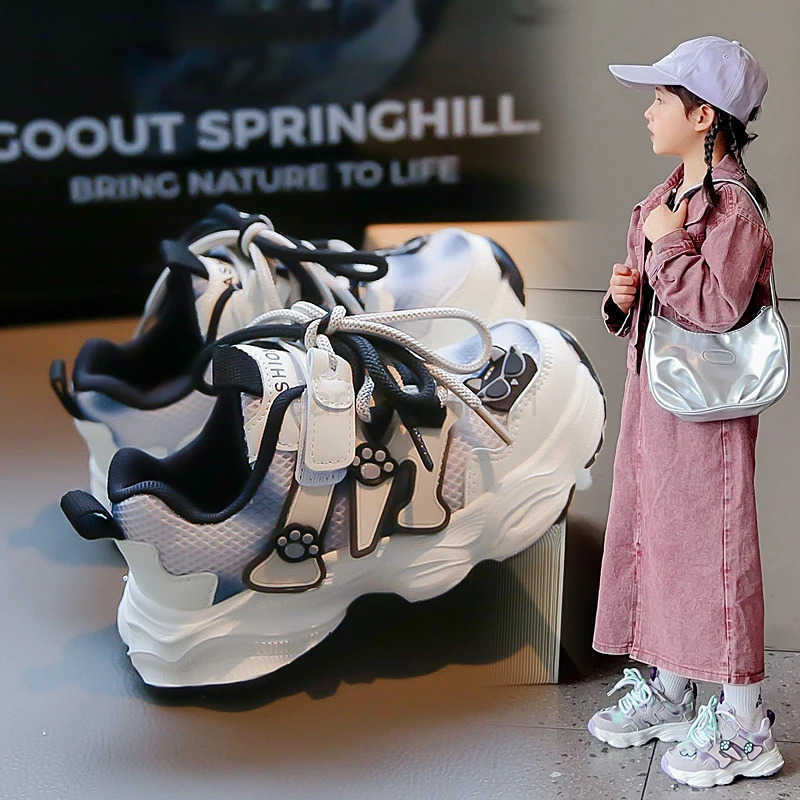 2025 Spring New Girls Boots Childrens Shoes Sports Shoes Soft Soled Girls Casual Shoes Breathable Mesh Shoes Kids Shoes T250812