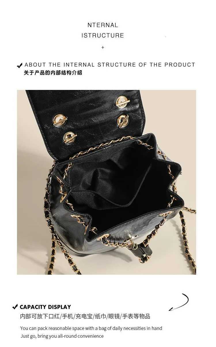 2024 Fashionable Korea Stylish Minimalist Chain Flap Backpack For Gilrs Y250811