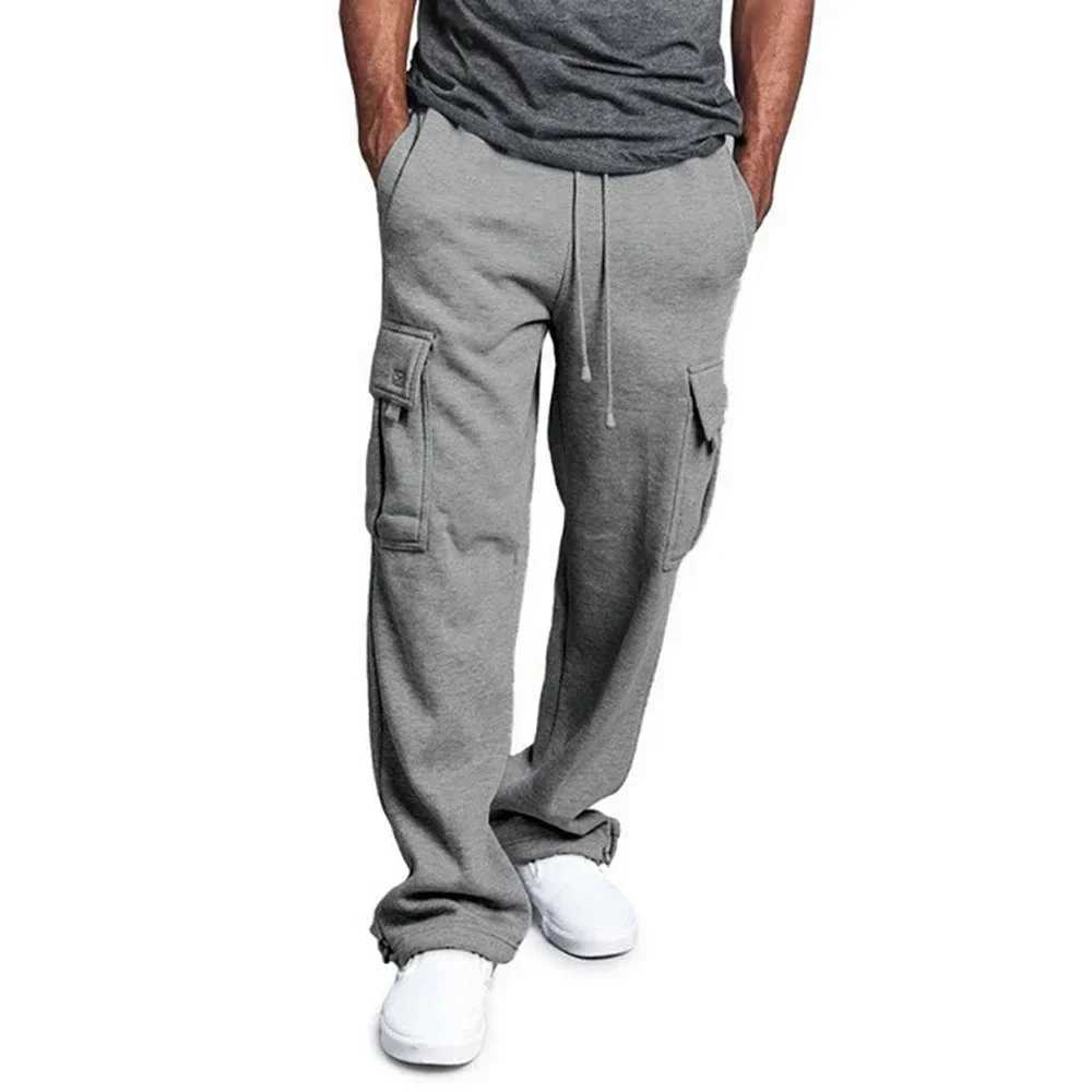 Mens Cargo Sweatpants Autumn Long Pants Loose Sport Fit Jogging Overalls Joggers Sweat Pocket Pants Cargo Trousers Streetwear X250812