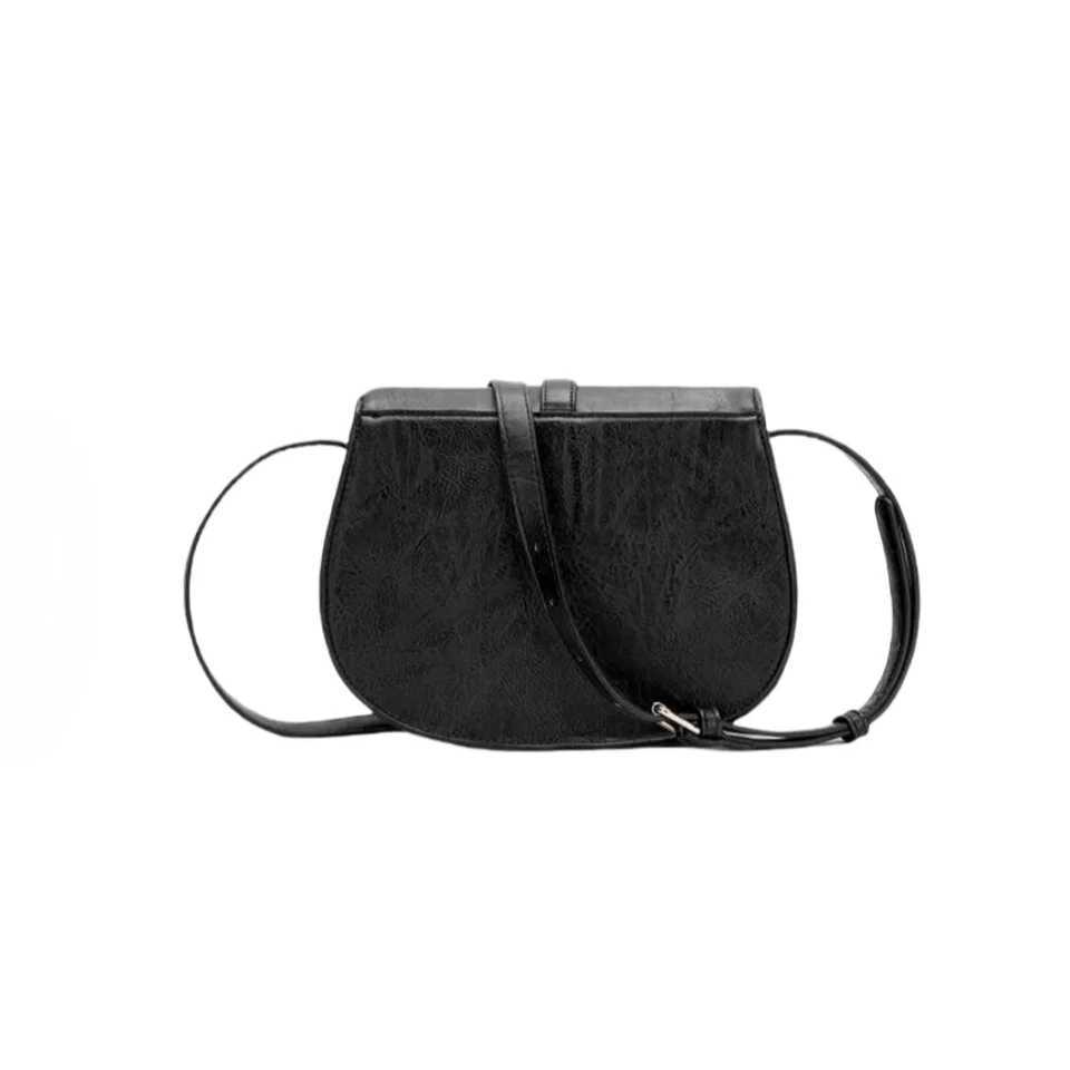 Womens Saddle Bag Womens Shoulder Crossbody Bag European and American Versatile Half Round Bag Z250812