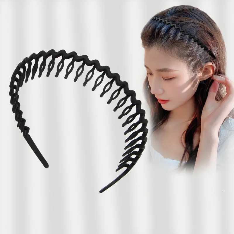 Matte Black Hair Hoop Non-Slip Hairband Fem All-Match Press Hair Buckle Bezel Band Girl Serrated Hair Accessories X250812