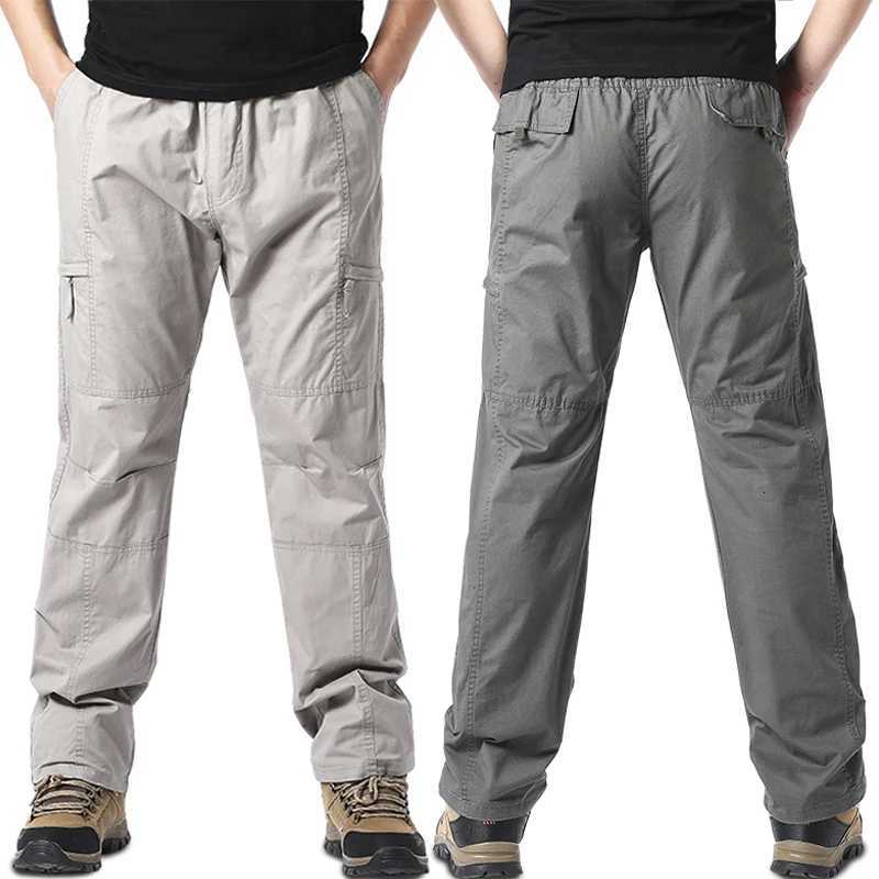 Summer Thin Cotton Overalls Mens Multi-Pocket Loose Large Size Work Pants Spring And Autumn Outdoor Sports Casual Pants W250812