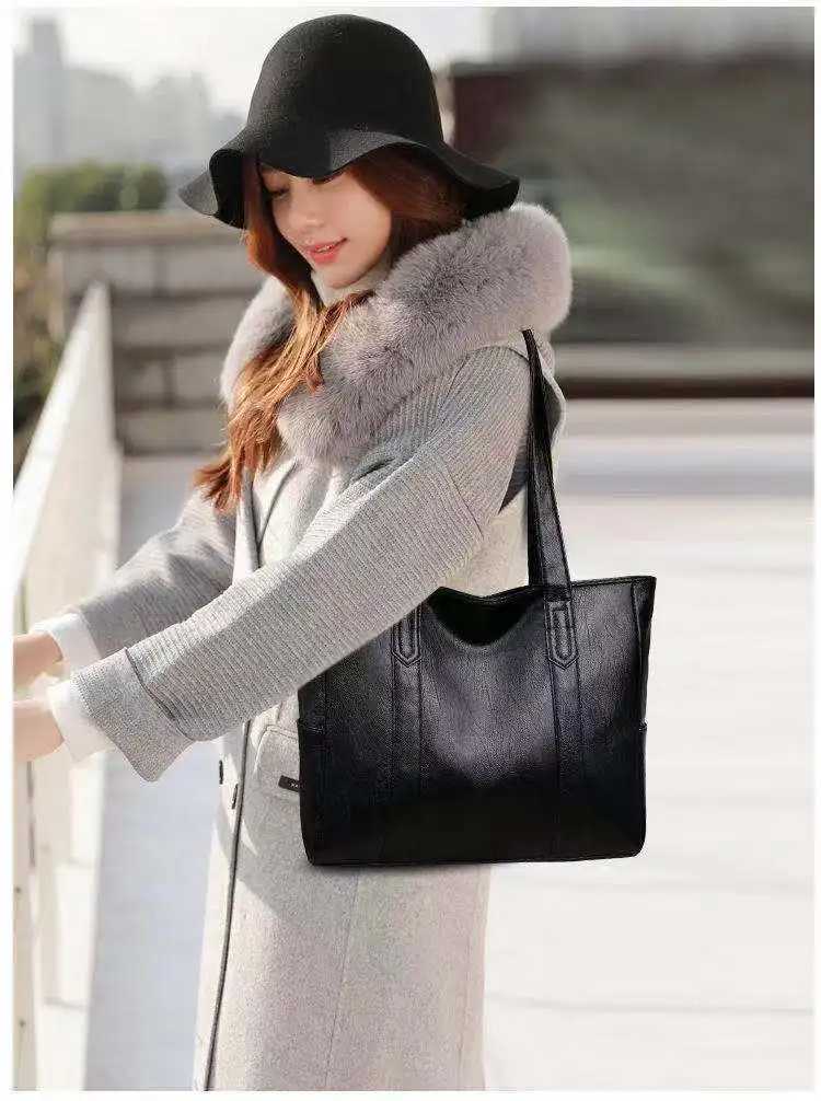 Vintage Large Capacity Tote Bag Vegan Shoulder Bag Womens Casual Handbag For Commute Crossbody Bags For Women Sac A Main XJ250813