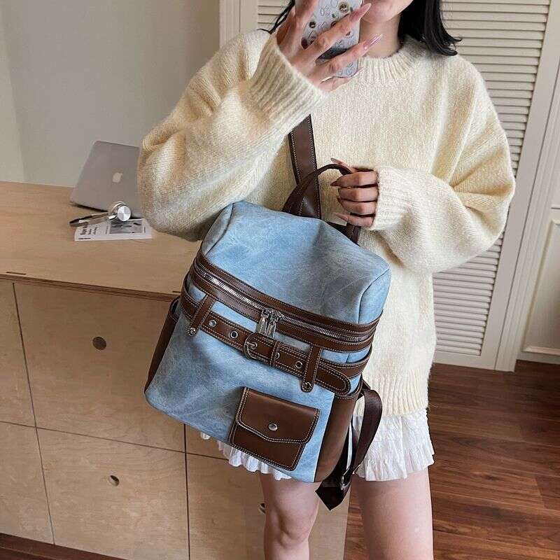 toteBag Shoulder bag ROSE NOIRE Fashion Commuter Large Capacity Women New Casual Color Block Travel School Bag College Student Backpack