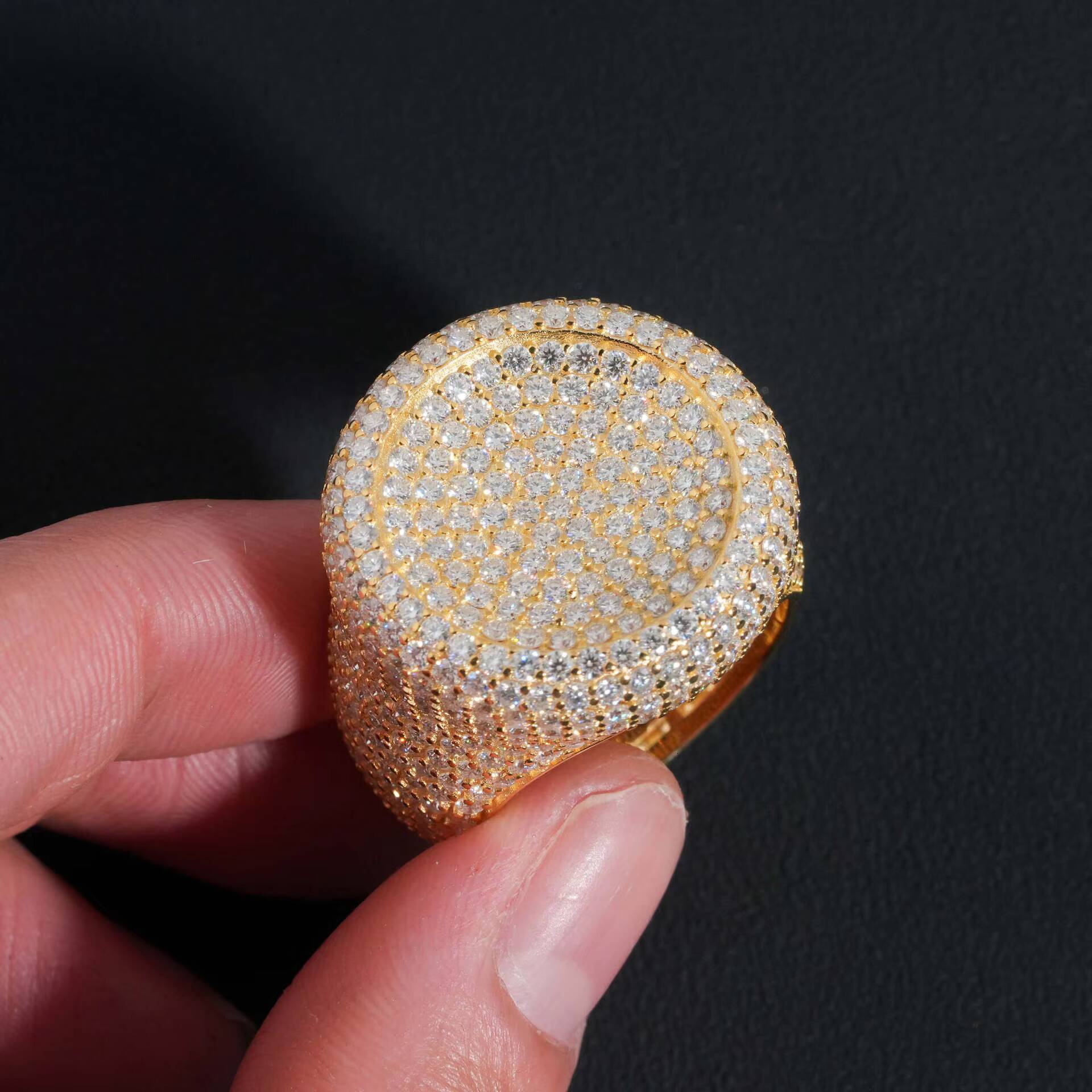 Original 925 Sterling Silver Men and Womens Moissanite Finger Rings Hip Hop Full Moissanite Rings for Men