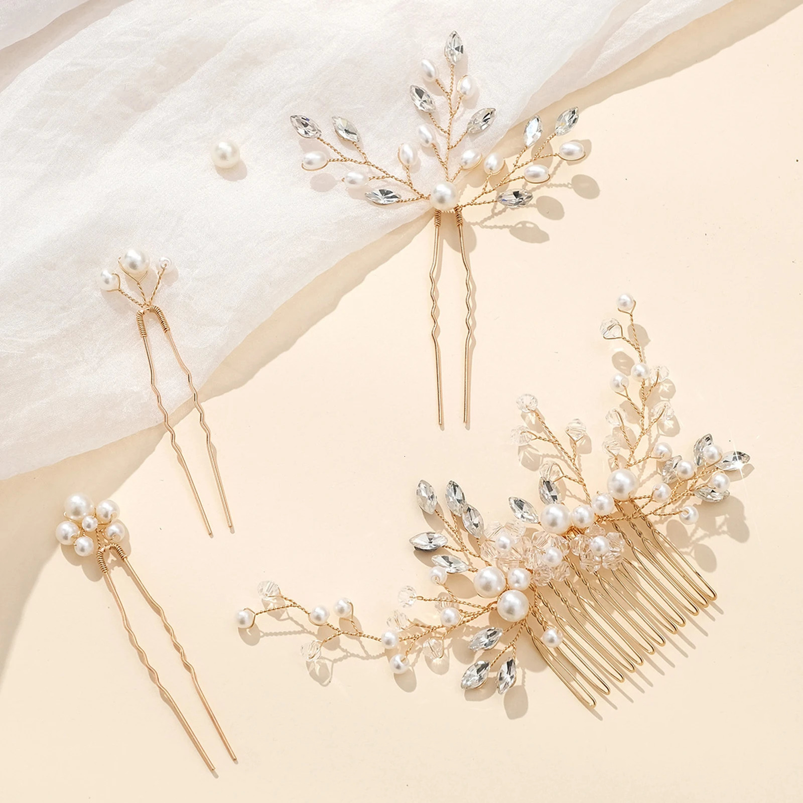 Wedding UShape Hairpin Hair Comb Set Antislip Stable Grip Bridal Headdress for Woman Decorative Ornaments MIAO 250804