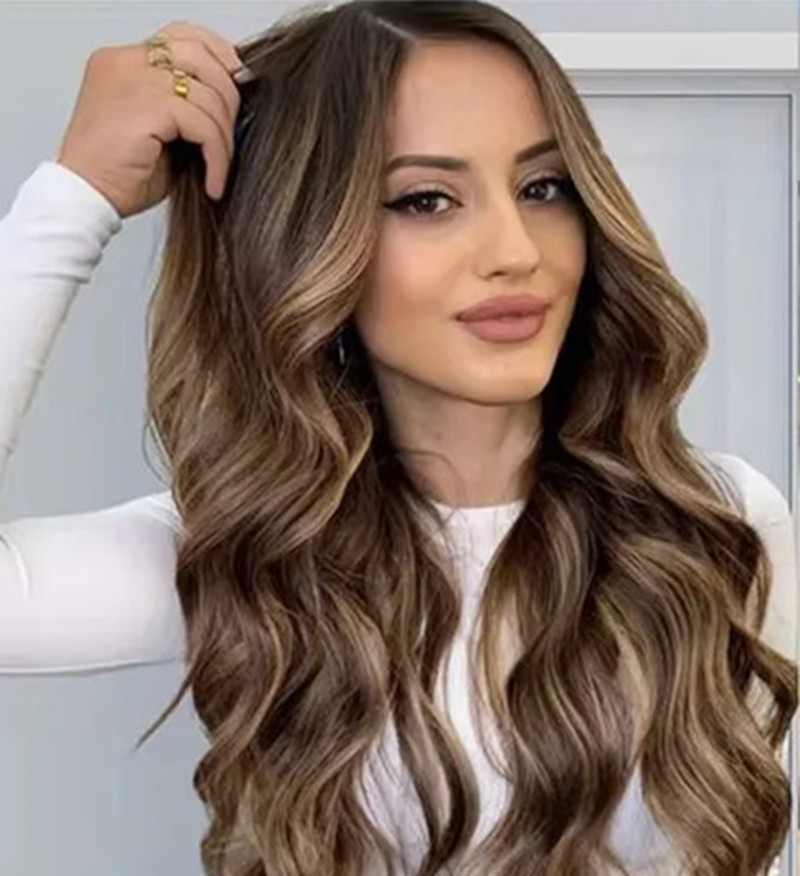 Highlight Wig full Hd Lace Wig wavy Lace Front Human Hair Wigs For Women Pre Plucked 4/27 Colored Honey Blonde 360 lace frontal wig