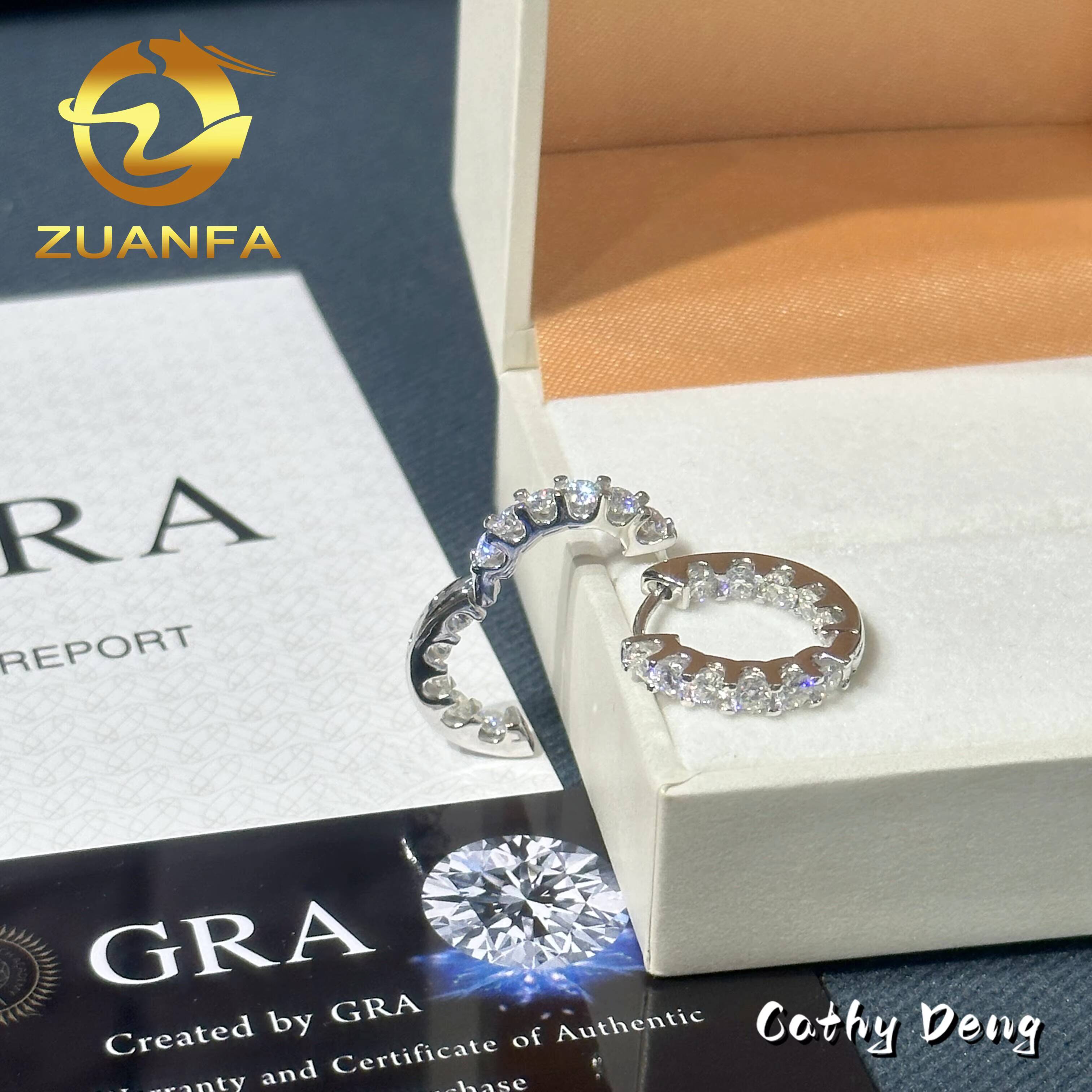 Pass Diamond Test High Quality Hip Hop Moissanite Stud Earring Hoop 925 Sterling Silver Moissanite Stud Earrings for Men Women