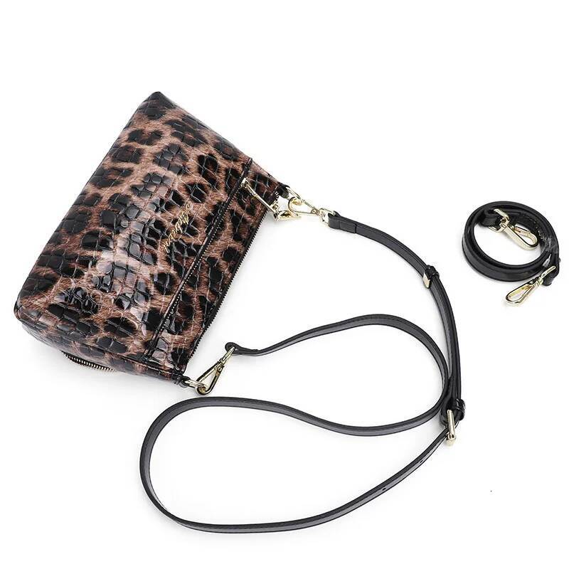 Aidrani Fashionable women's one shoulder crossbody bag, leopard print design, cowhide material, square underarm bag ddmymarket