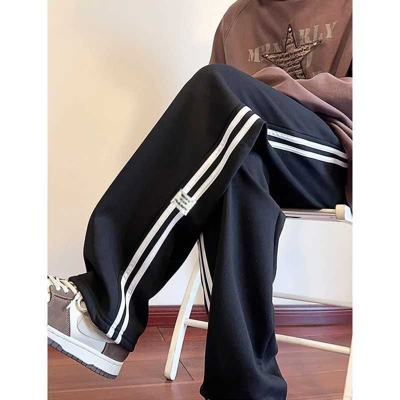 American Striped Pants Boys Summer 2024 New Trend All Straight Leg Loose Sweatpants Sports Leisure Wide-Leg Pants W250812