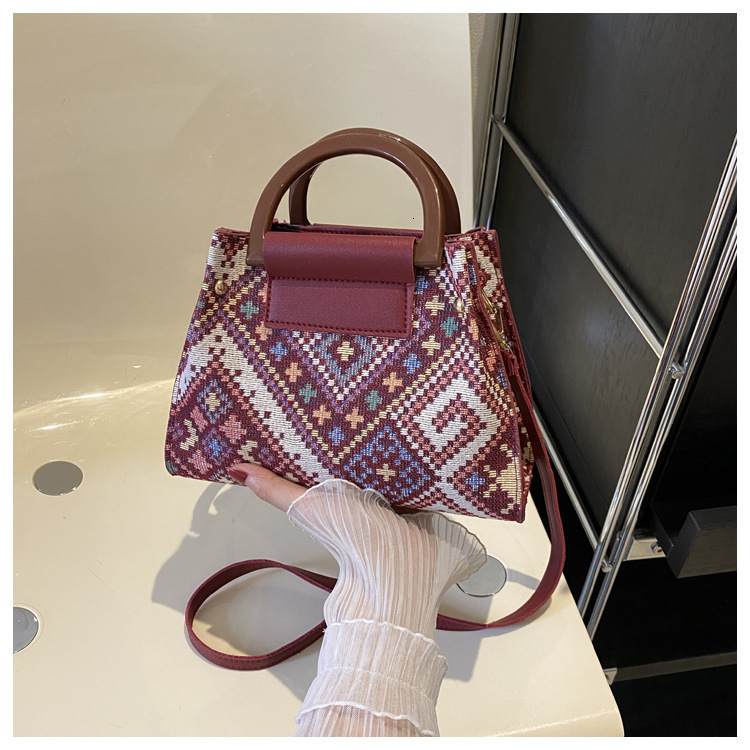 Fashion Ethnic Style Large Capacity for Women Summer New Trendy Casual Single Shoulder Underarm Small Square Bag ddmymarket