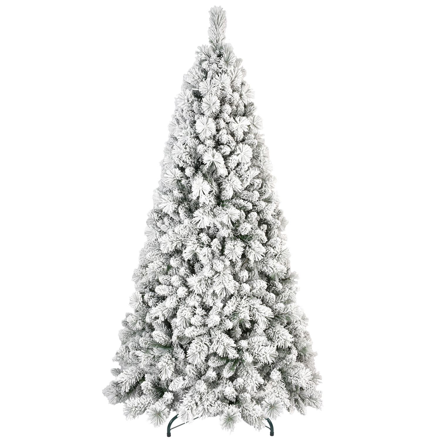 PVC/Hard Needle Mixed Flocked Christmas Tree 4 feet -9 feet available, pre-installed with warm white led lights, Christmas decorations for family shop