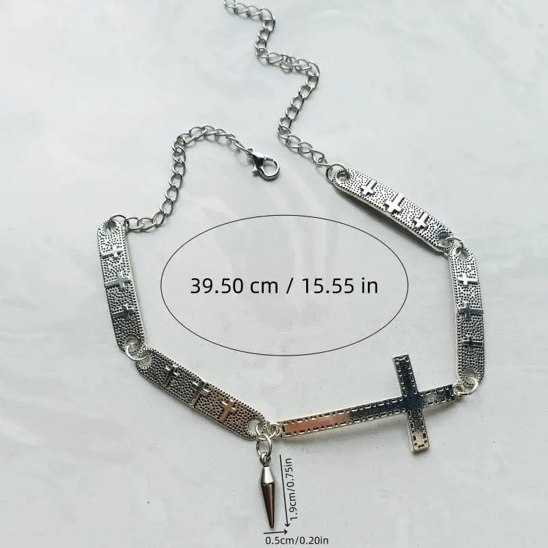 Punk Jewelry Spliced Cross Rivet Necklace Grunge Rock Cool Accessories Cool Necklace for Men Women Goth Korean Fashion Choker 250807