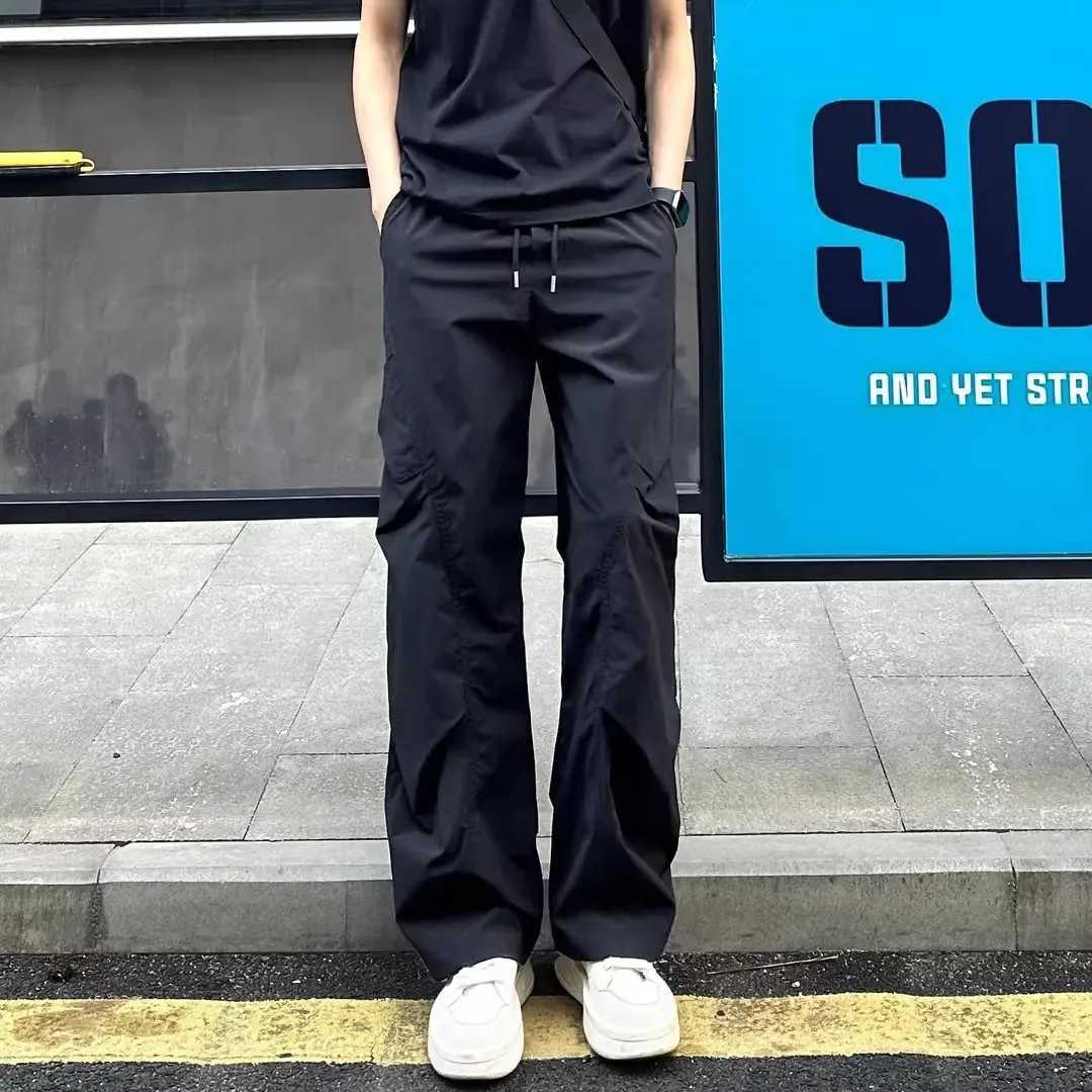 Mens Summer Thin Ice Silk Curved Blade Cargo Pants X250812