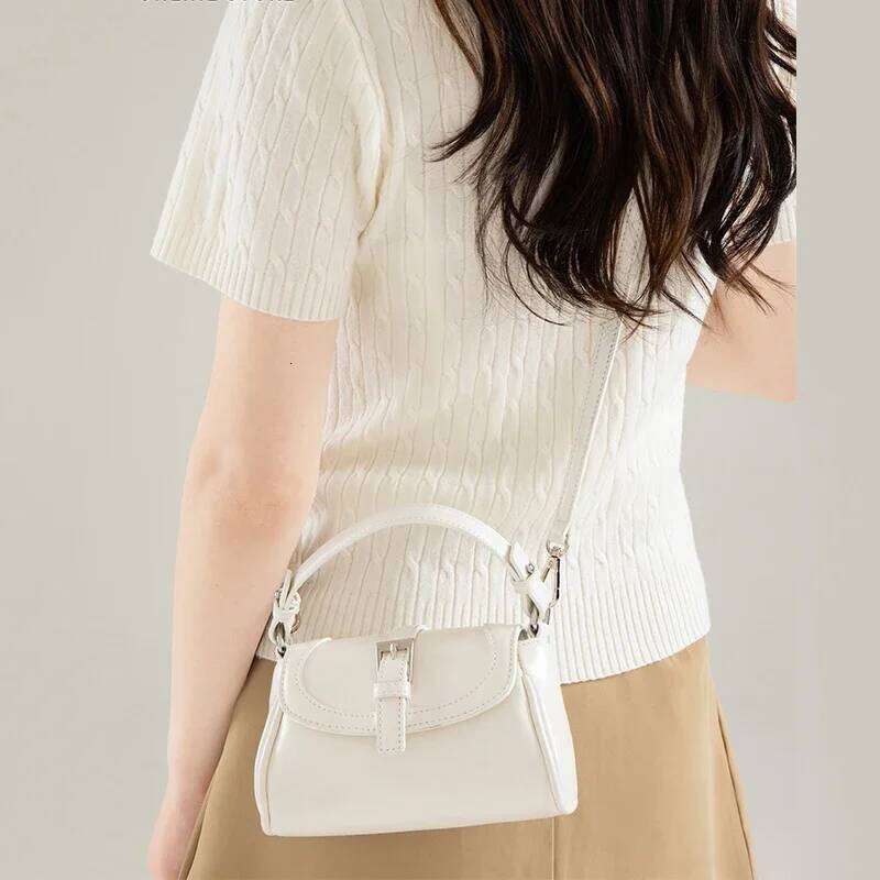 Korean Niche Design Belt Hasp Crossbody Women Fashion Versatile Mini Square Bags PU Leather Lady Phone Purse