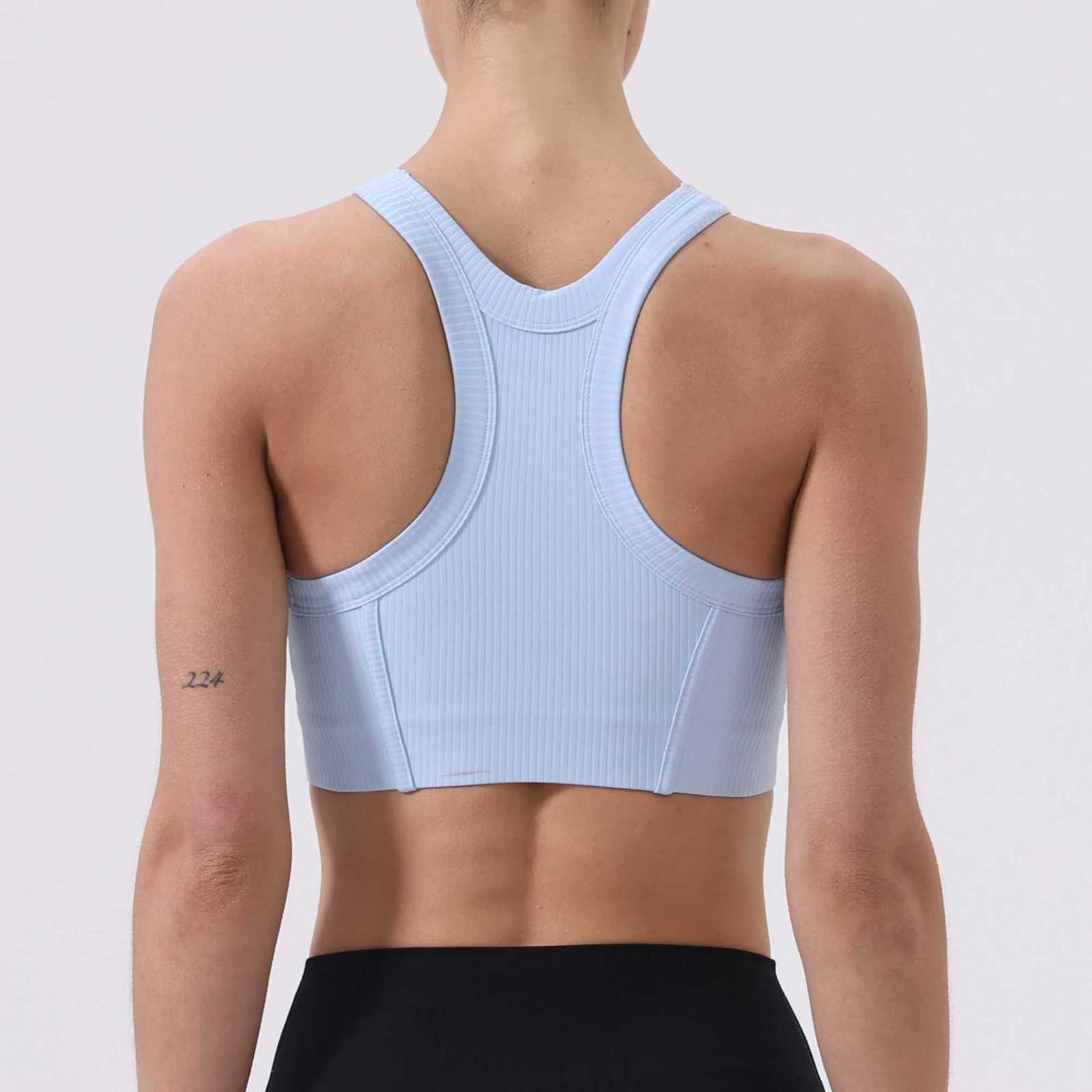Women Bra Tank Tops for Fitness Naked Feel Sport Ribbed Bra Gym Vest Women Camisole Workout Underwear Sportswear Outfit Z250812
