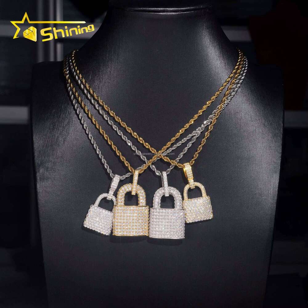 Hot Sale New Arrivals Pass Tester Rapper Jewelry VVS1 Moissanite Dia S Sier Iced Out Man Lock Pendant Charms