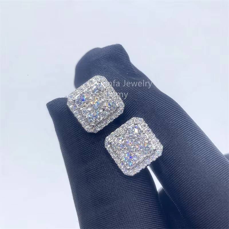 Round Brilliant Cut Def Color Vvs1 Genuine Moissanite Earrings 925 Sterling Silver Classic Gemstones Suitable for Women