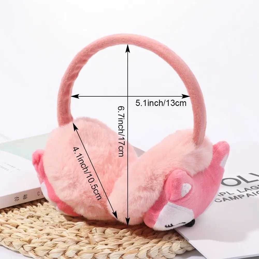 1PC Cute Winter Warm Earmuff Cartoon Fox Plush Thick Soft Adjustable Ear Cover for Adults Kids Kawaii Outdoor Headband Earflap XJ250812