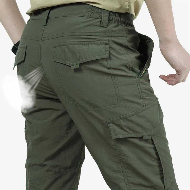 Mens Summer Lightweight Tactical Pants Breathable Summer Casual Long Trousers Mens Waterproof Quick Dry Cargo Pants X250812
