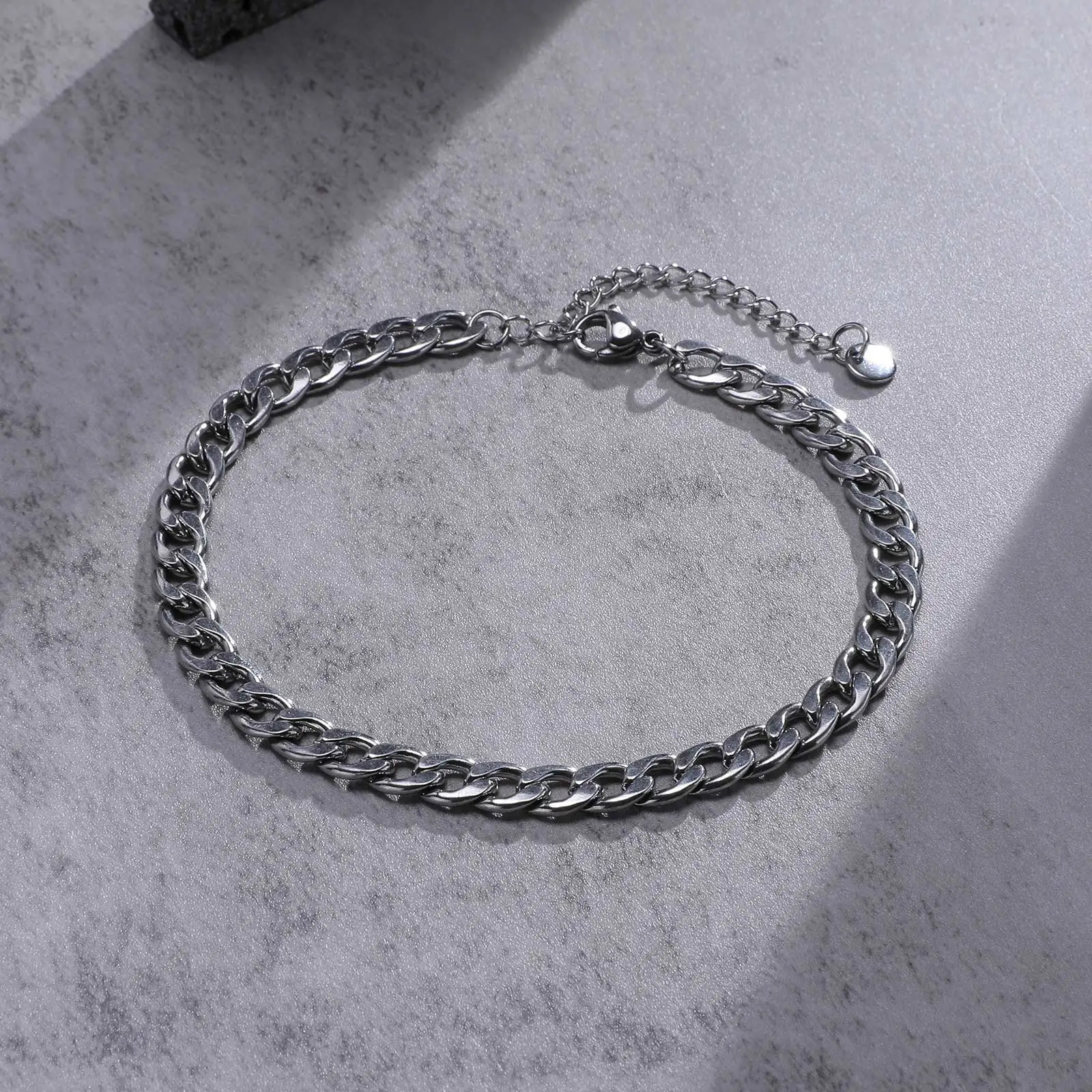 Waterproof Stainless Steel Cuban Wheat Chain Anklet Bracelets for Men Summer Holiday Beach Foot Gifts JewelryLength Adjustable 250812