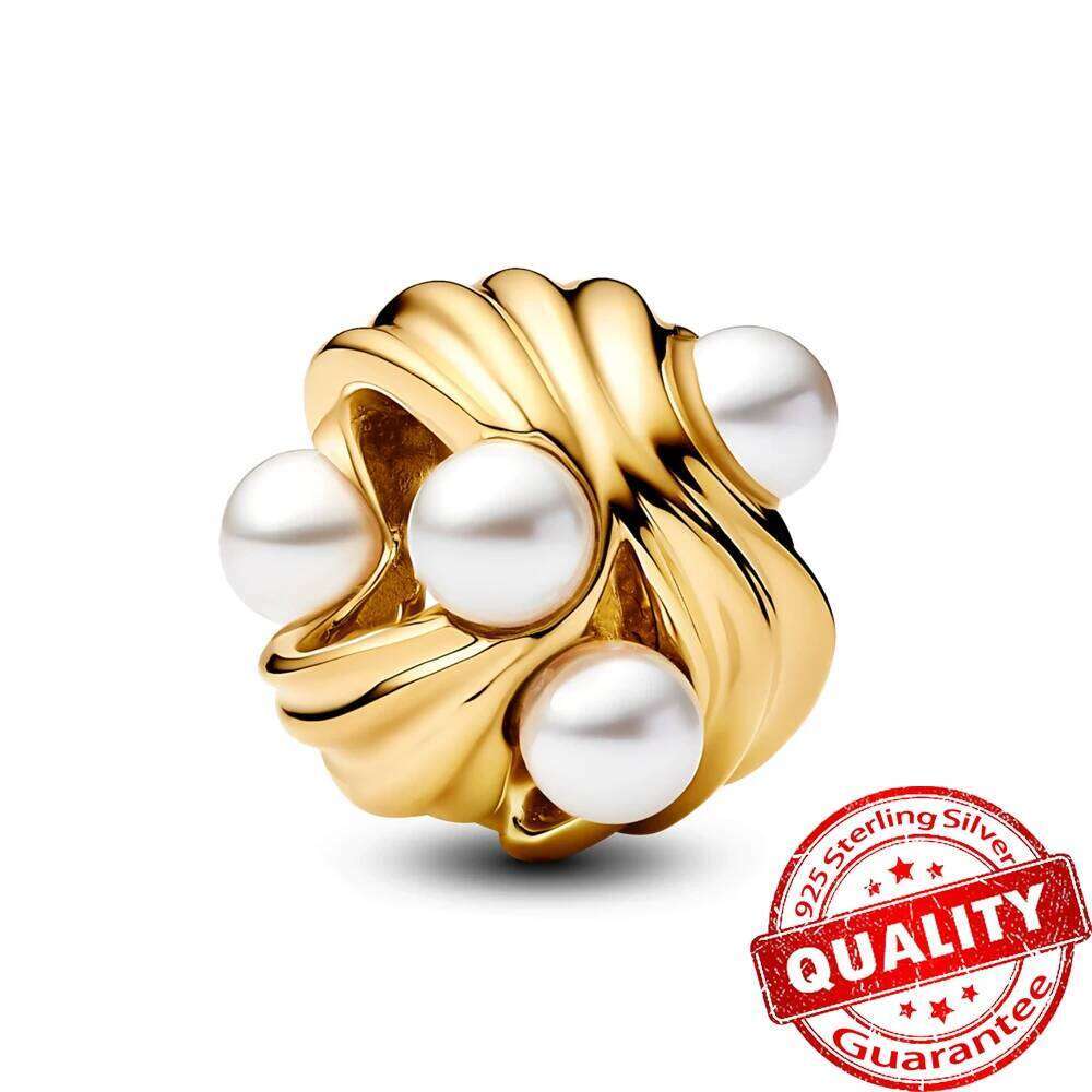 2025 New summer Gorgeous Sterling Silver Stones & Enamel Clip Beads & Seahorse Dangle Charm Fits Bracelet For Women Gold Necklace Pendant