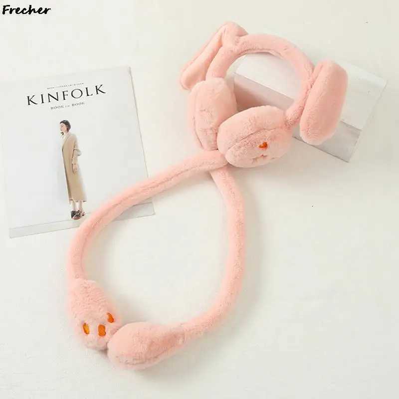 Rabbit Hair Hoop Bunny Movable Ear Hairband Plush Headdress Winter Headband With Moving Ears Cute Warm Long Earmuffs Adult Kids XJ250812