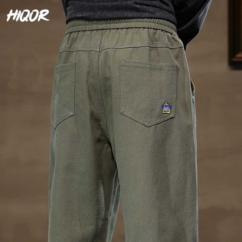 100% Cotton Mens Casual Pants Fashion Jogger Pants Loose Straight Wide Leg Trousers Cotton Vintage Cargo Pants Men Solid Streetwear Men W250812