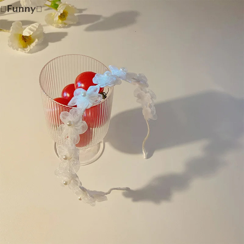 Small Fragrance White Pearl Flower Headband Female Forest Fairy Beauty High-end Headband Hairpin 250805